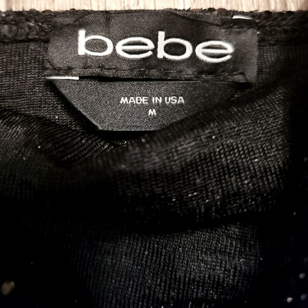 Bebe Cowl Neck Shimmer Maxi Dress Black Size M - Picture 9 of 10